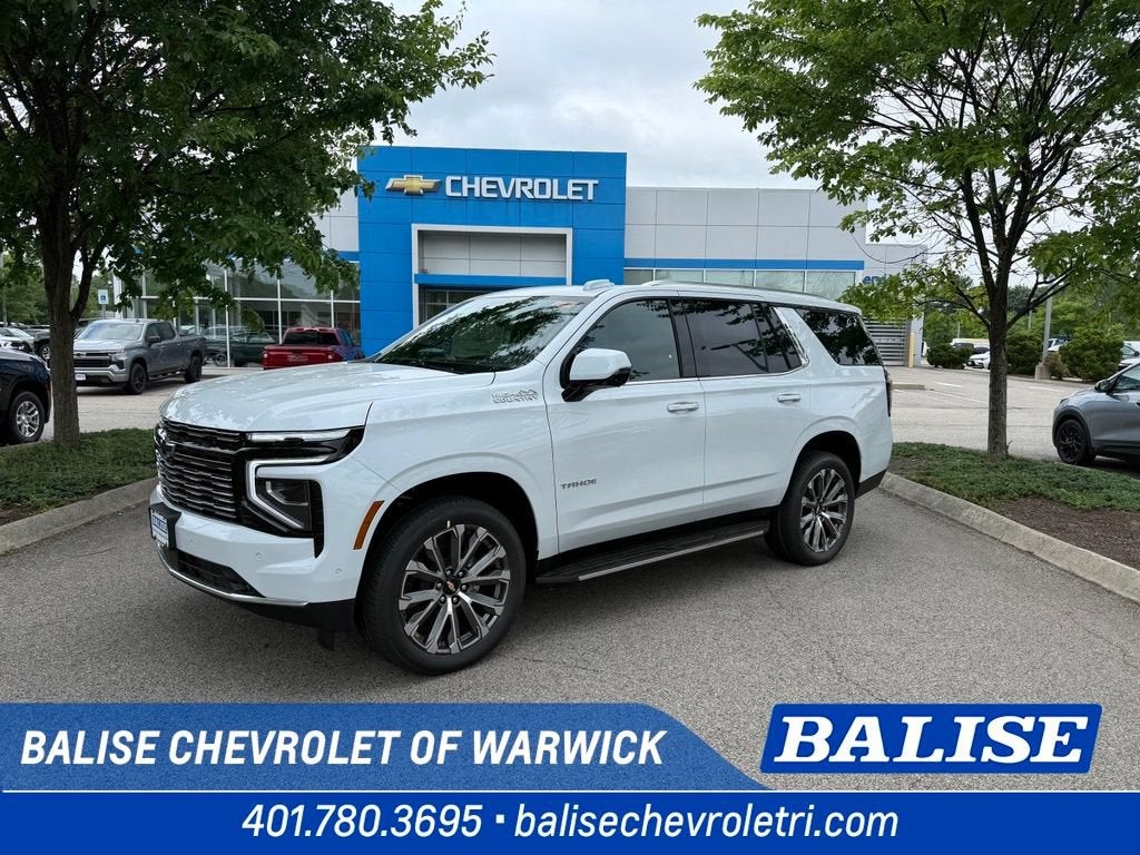 2026 Chevrolet Tahoe High Country in Polar White Tricoat — front three-quarter view