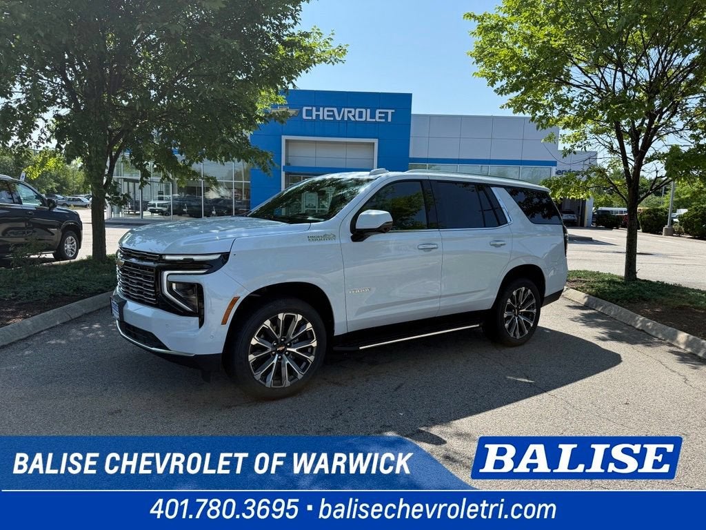 2026 Chevrolet Tahoe High Country in Polar White Tricoat — front three-quarter view