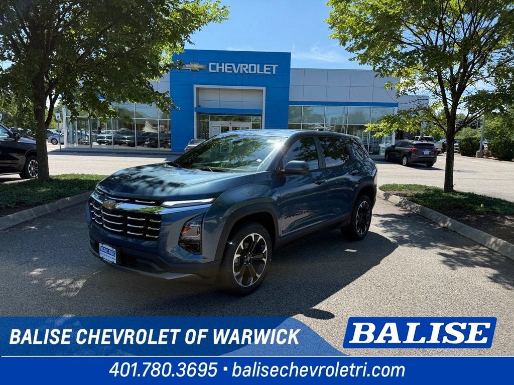 2027 Chevrolet Equinox AWD LT in Lakeshore Blue Metallic — front three-quarter view