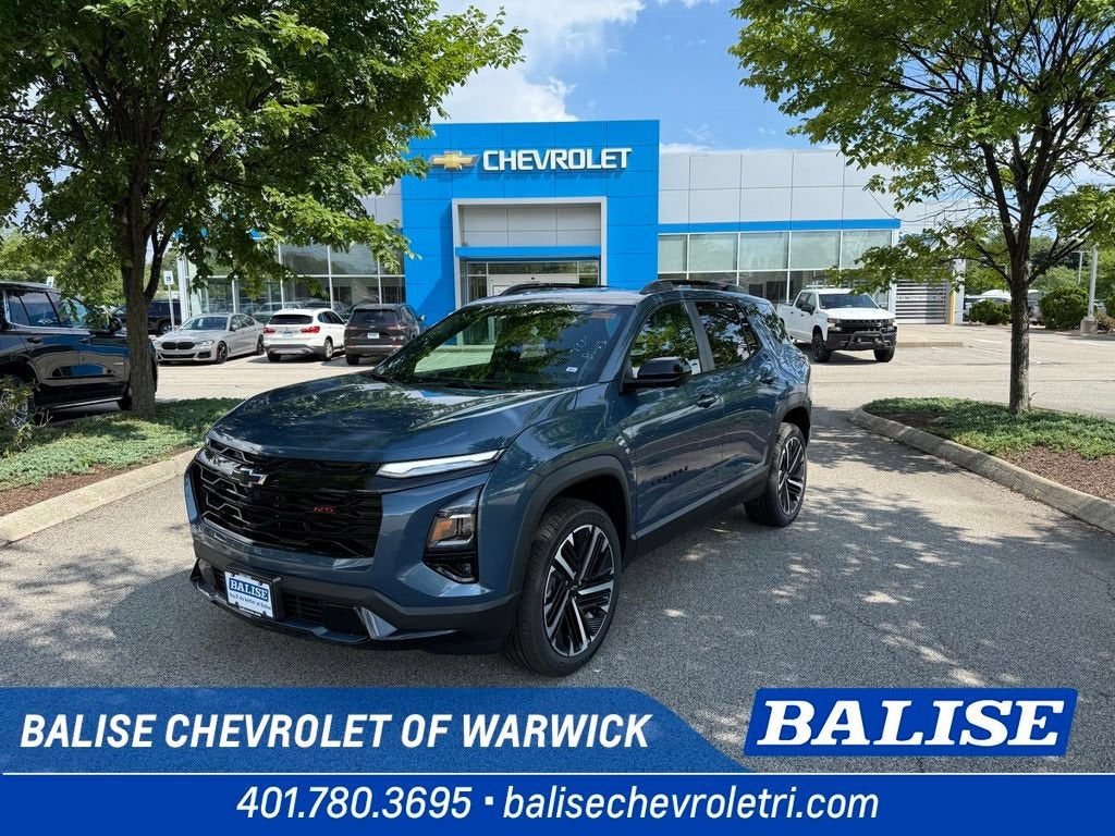 2027 Chevrolet Equinox RS in Lakeshore Blue Metallic — front three-quarter view