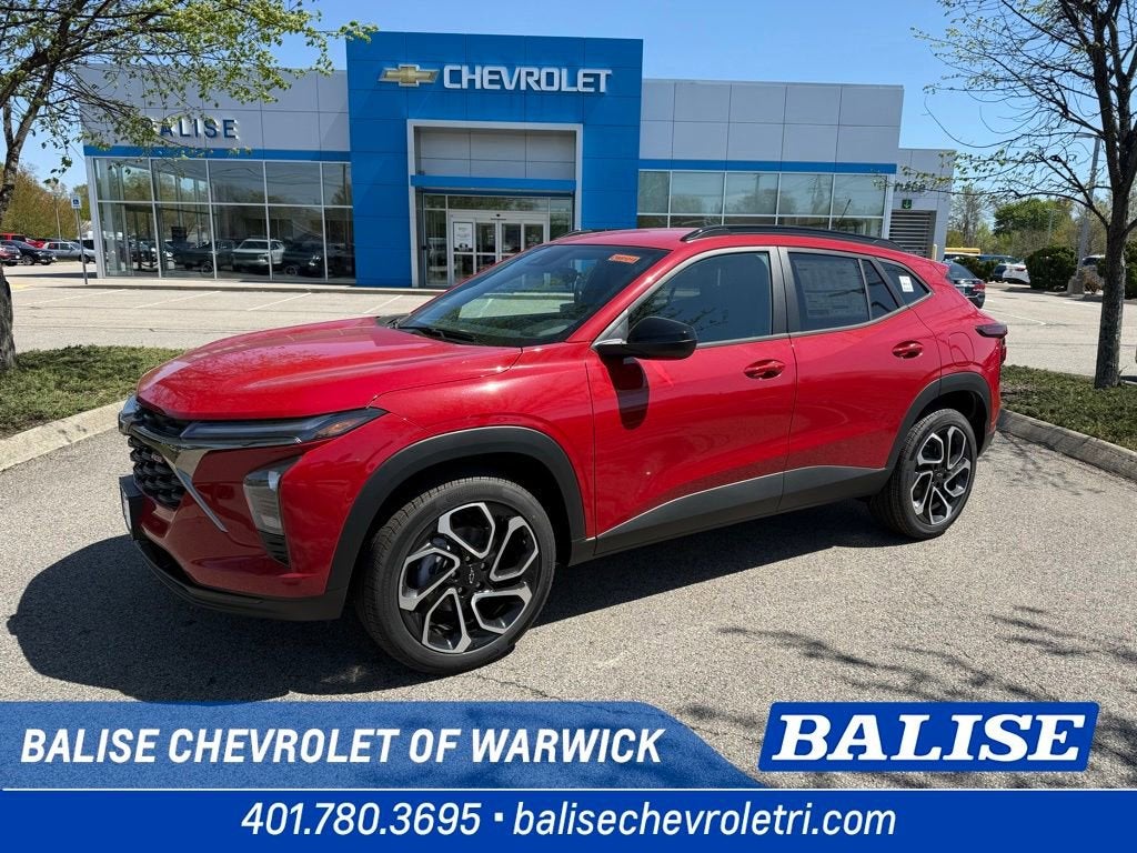 2026 Chevrolet Trax 2RS in Apex Red — front three-quarter view