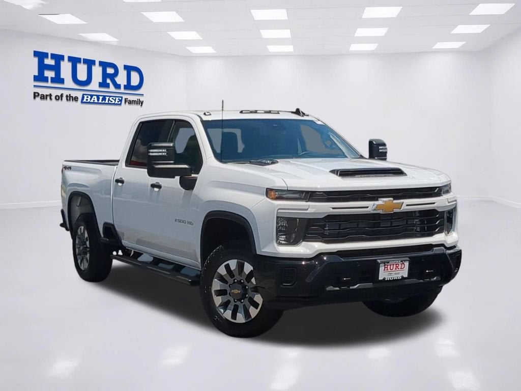 2026 Chevrolet Silverado 2500 HD Custom in Summit White — front three-quarter view