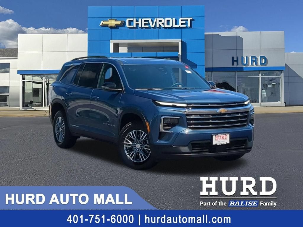 2026 Chevrolet Traverse LT in Lakeshore Blue Metallic — front three-quarter view