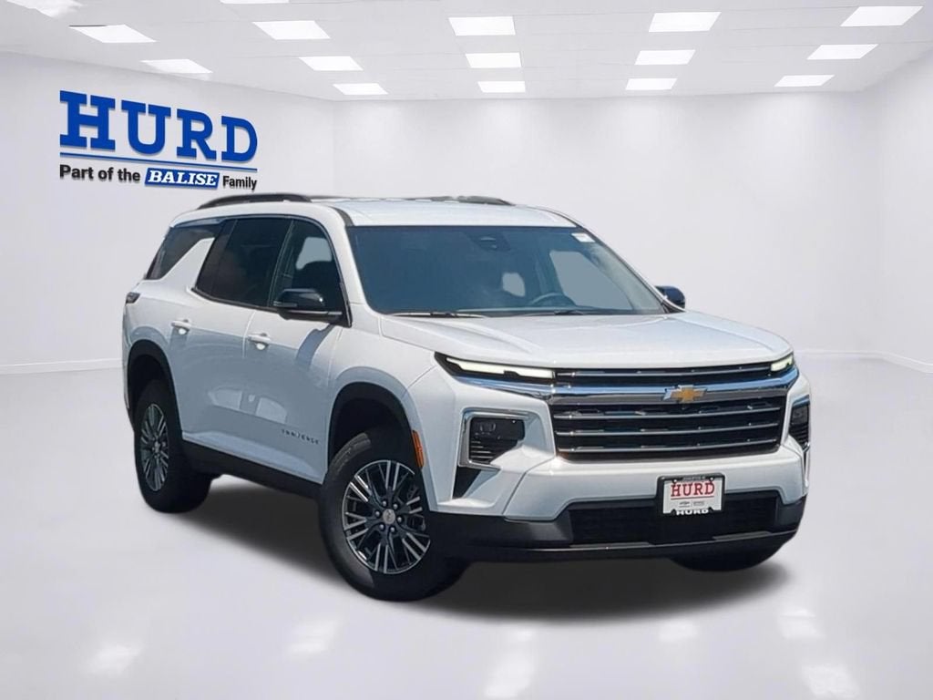 2026 Chevrolet Traverse LT in Summit White — front three-quarter view