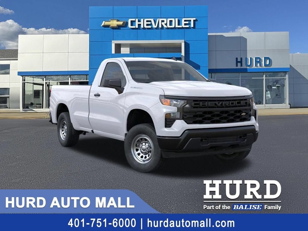 2026 Chevrolet Silverado 1500 WT in Summit White — front three-quarter view
