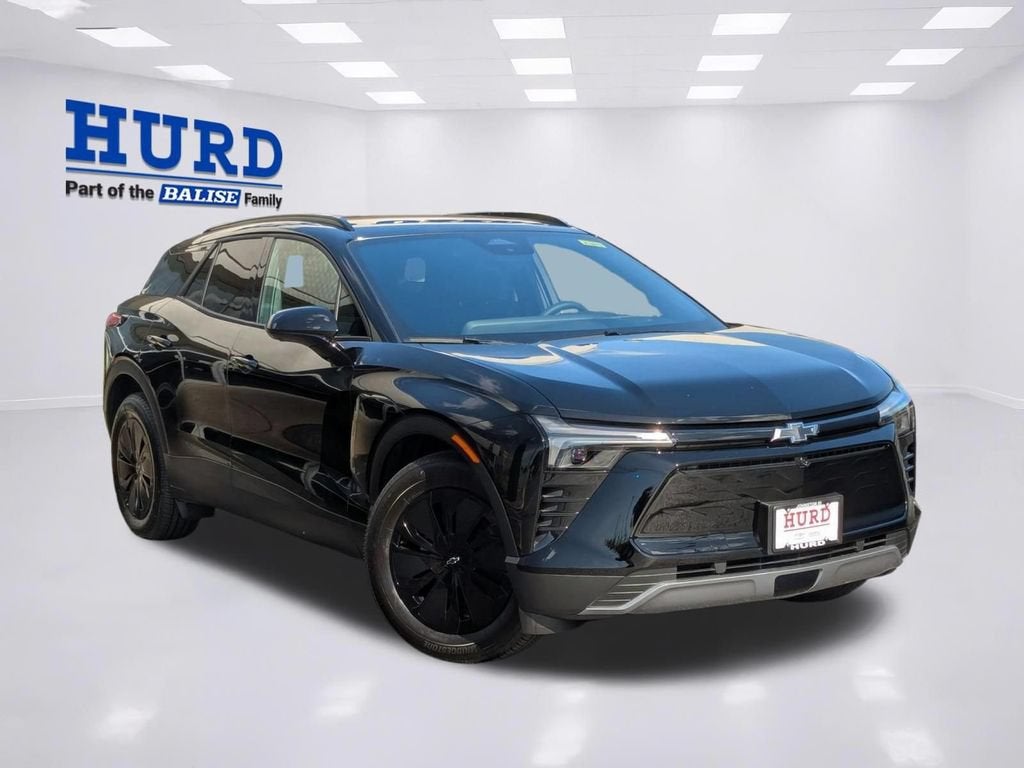2025 Chevrolet Blazer EV LT in Black — front three-quarter view