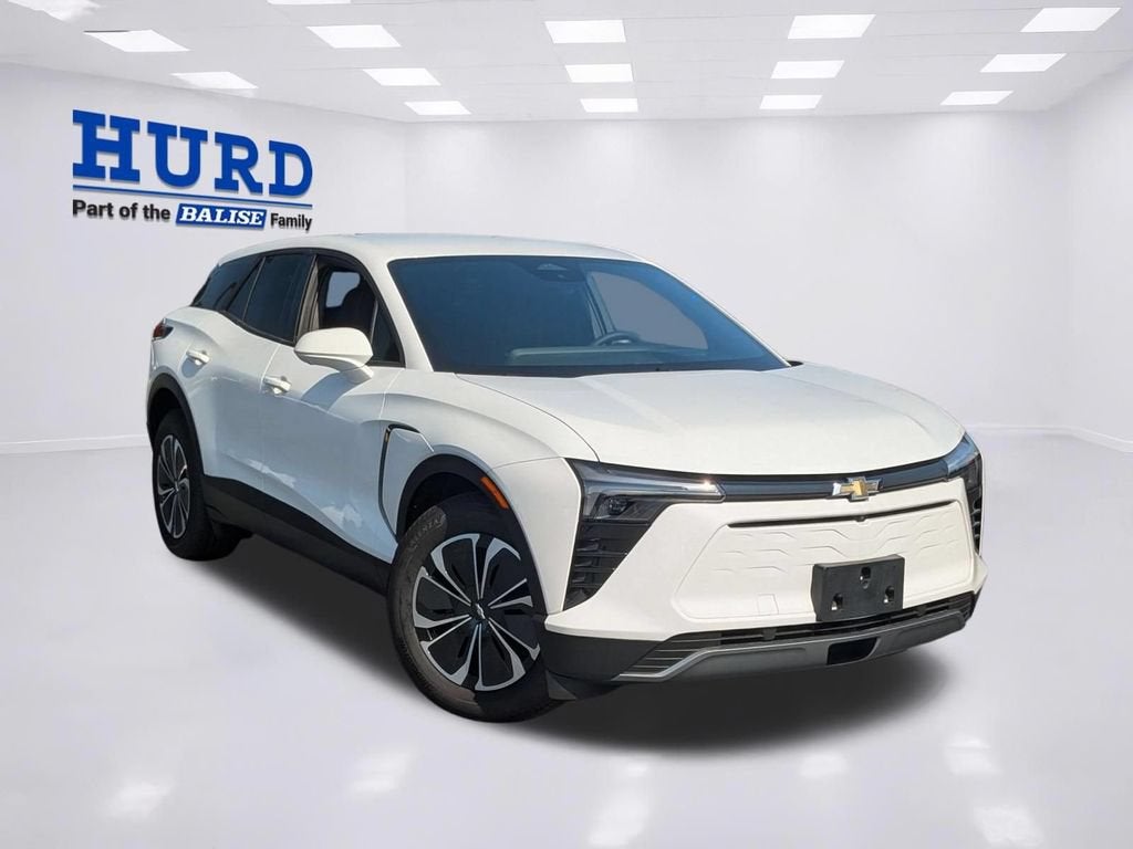 2025 Chevrolet Blazer EV LT in Summit White — front three-quarter view