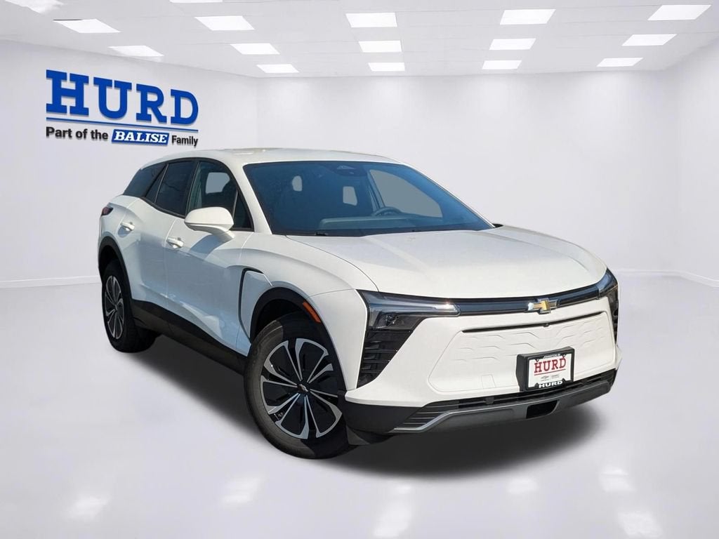 2025 Chevrolet Blazer EV LT in Summit White — front three-quarter view